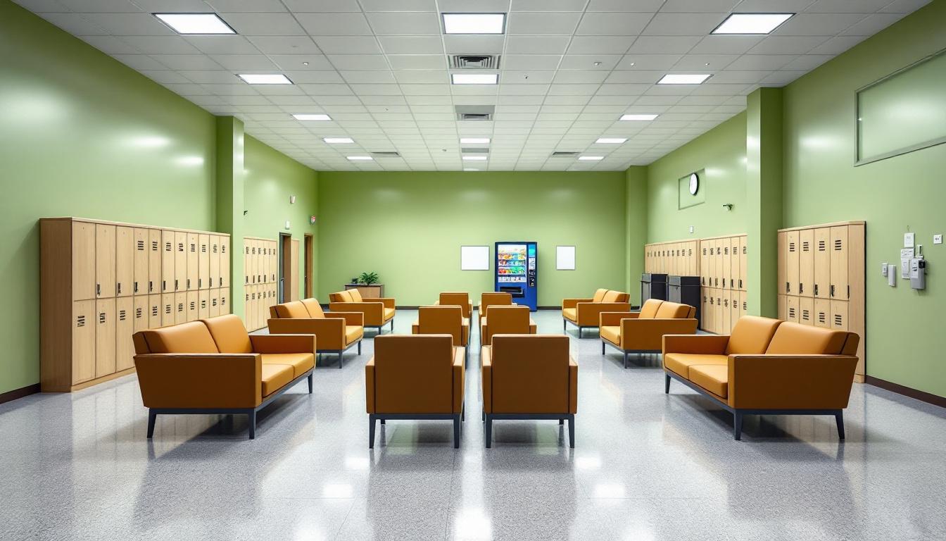 Visitation facilities and waiting area at Southwest Virginia Regional Jail Authority Abingdon Facility