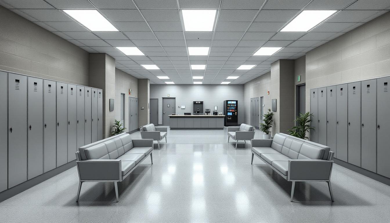 Visitation facilities and waiting area at West Virginia Regional Jail and Correctional Facility