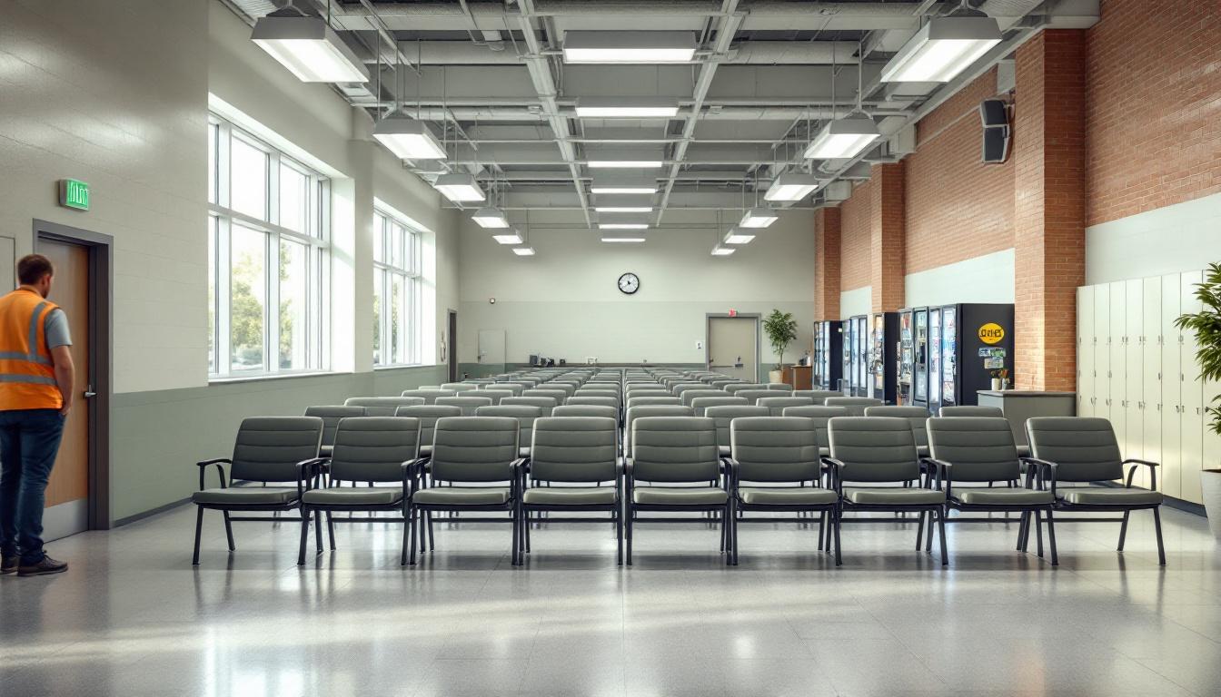 Visitation facilities and waiting area at Greensville Correctional Center
