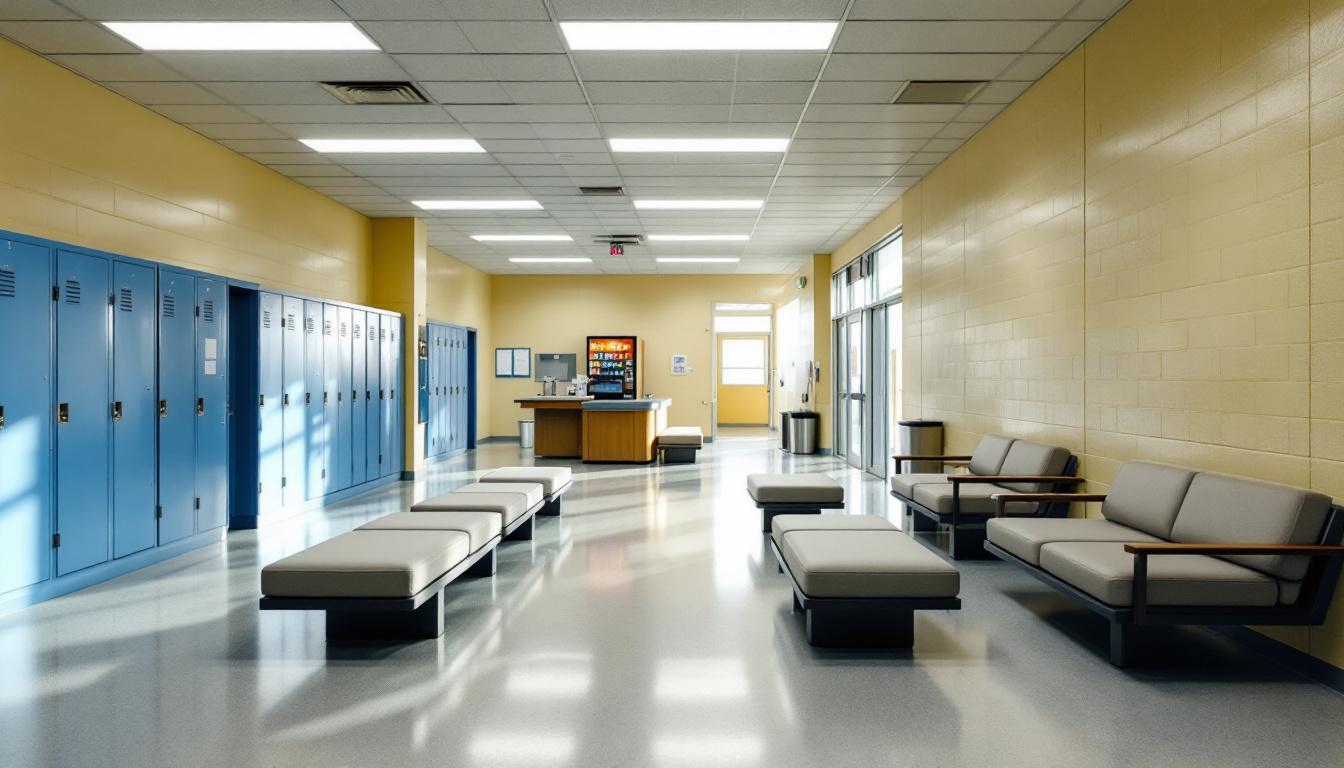 Visitation facilities and waiting area at Hampton Roads Regional Jail