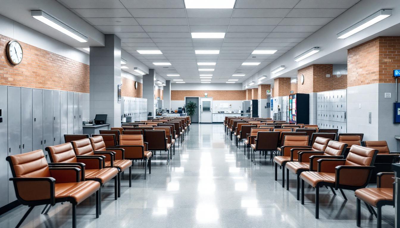 Visitation facilities and waiting area at Tazewell County Sheriff's Office