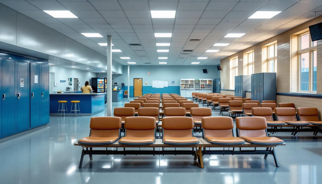 Visitation facilities and waiting area at Greensville Correctional Center