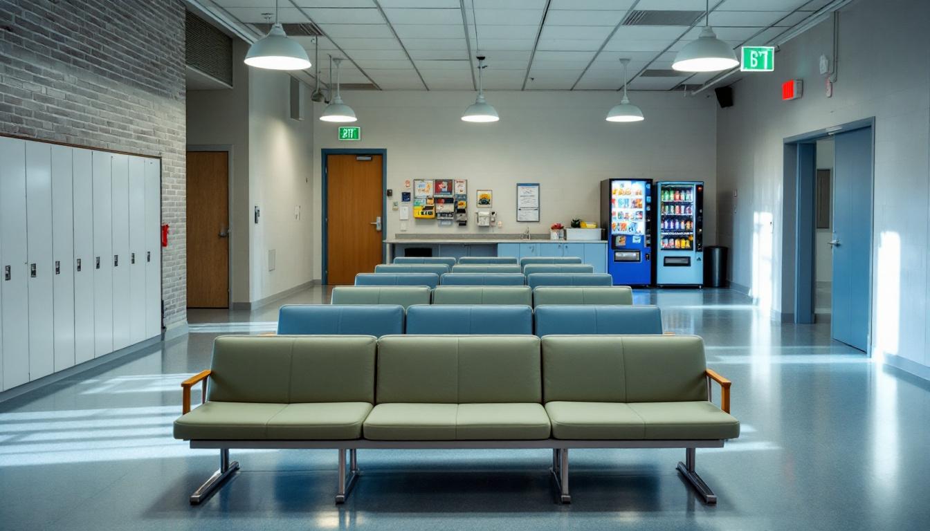 Visitation facilities and waiting area at Greensville Correctional Center