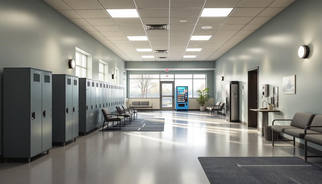Visitation facilities and waiting area at Cold Springs Correctional Unit