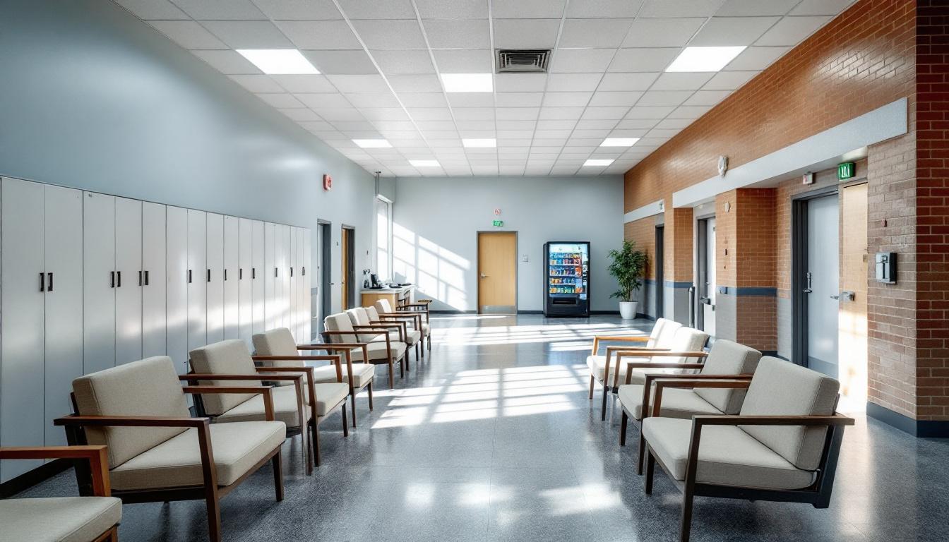 Visitation facilities and waiting area at Nottoway Correctional Center