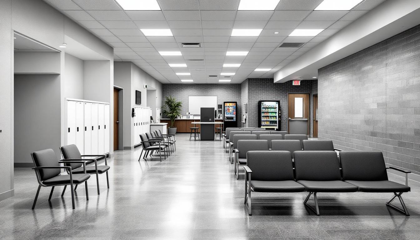 Visitation facilities and waiting area at Santa Rosa Correctional Institution