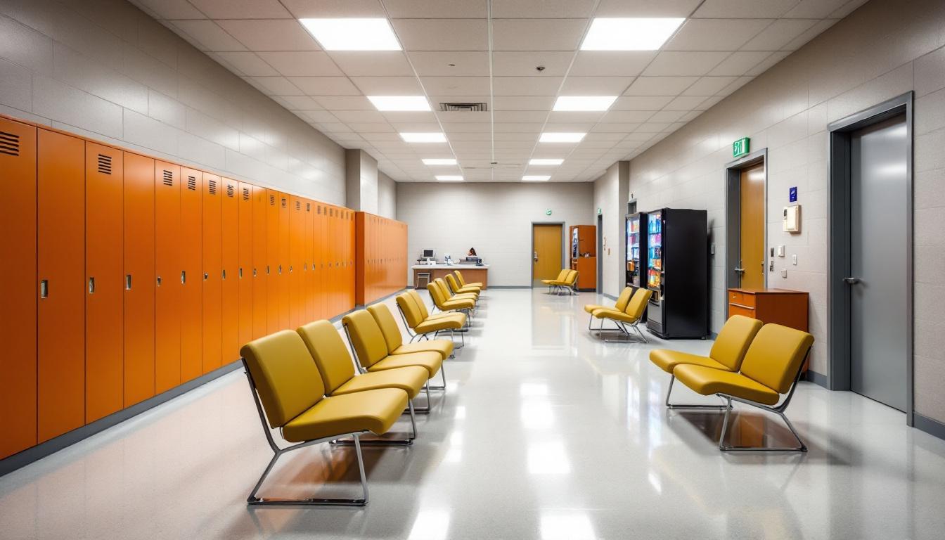Visitation facilities and waiting area at Columbia Correctional Institution