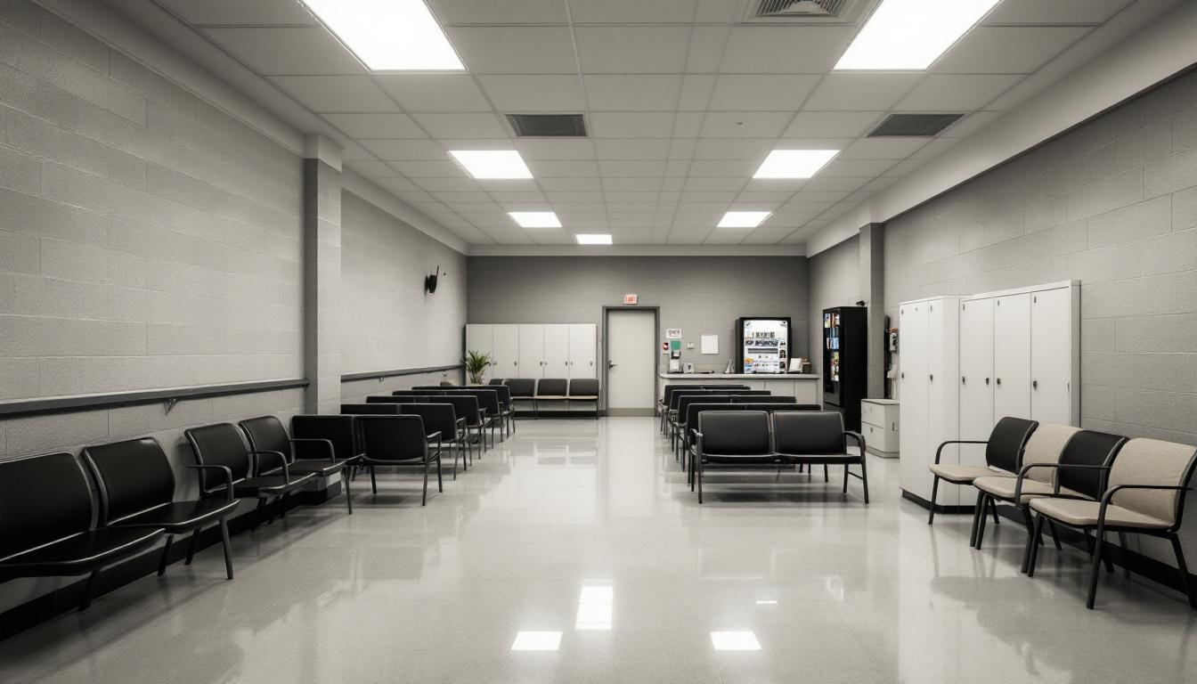 Visitation facilities and waiting area at Federal Correctional Institution