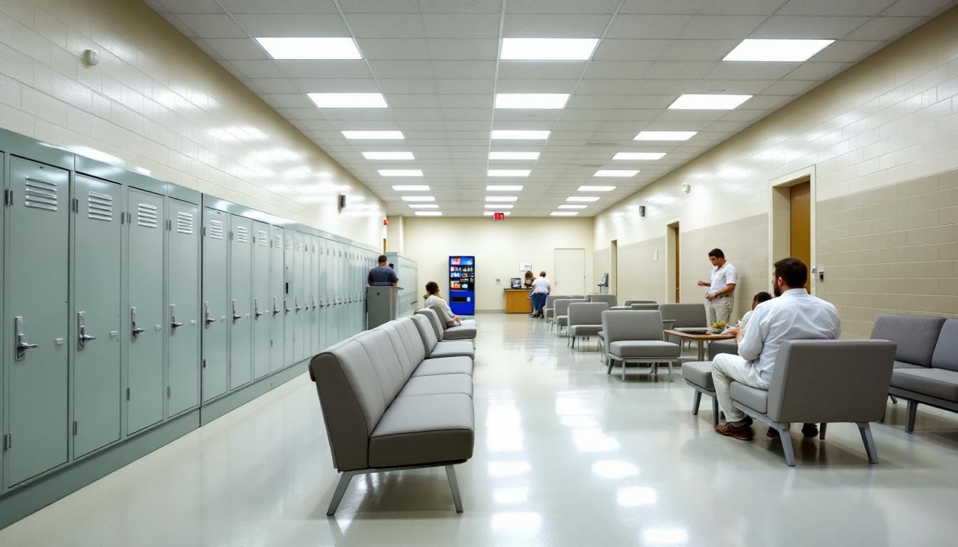 Visitation facilities and waiting area at Lake County Jail
