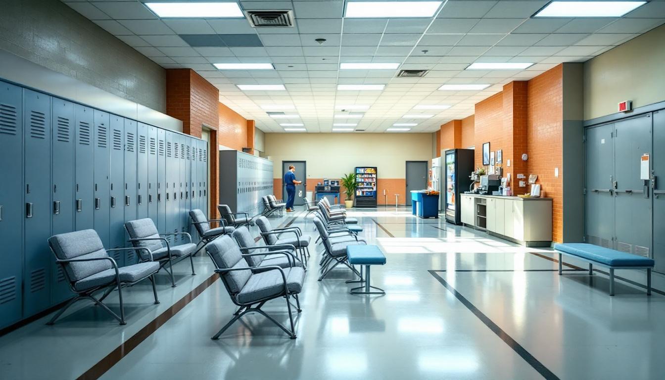 Visitation facilities and waiting area at Apalachee Correctional Institution West Unit