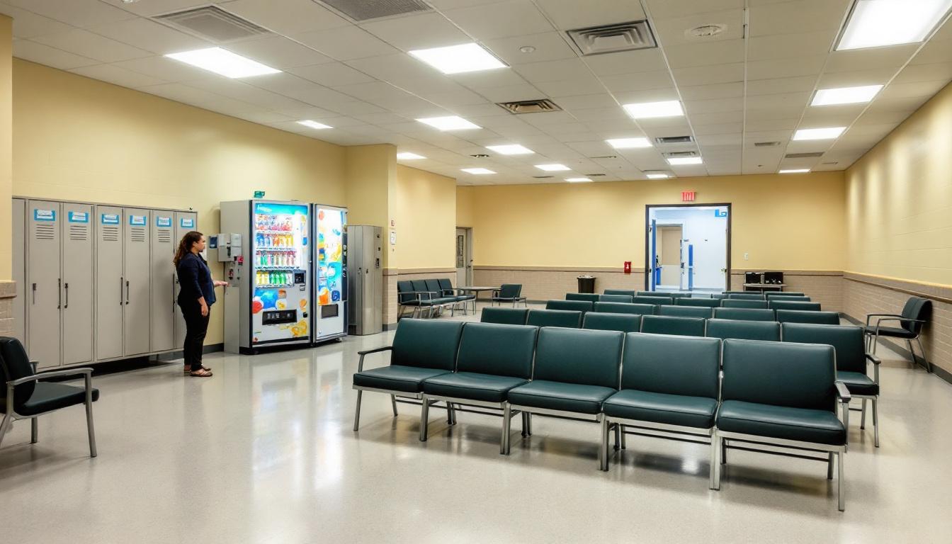 Visitation facilities and waiting area at Lake City Correctional Facility