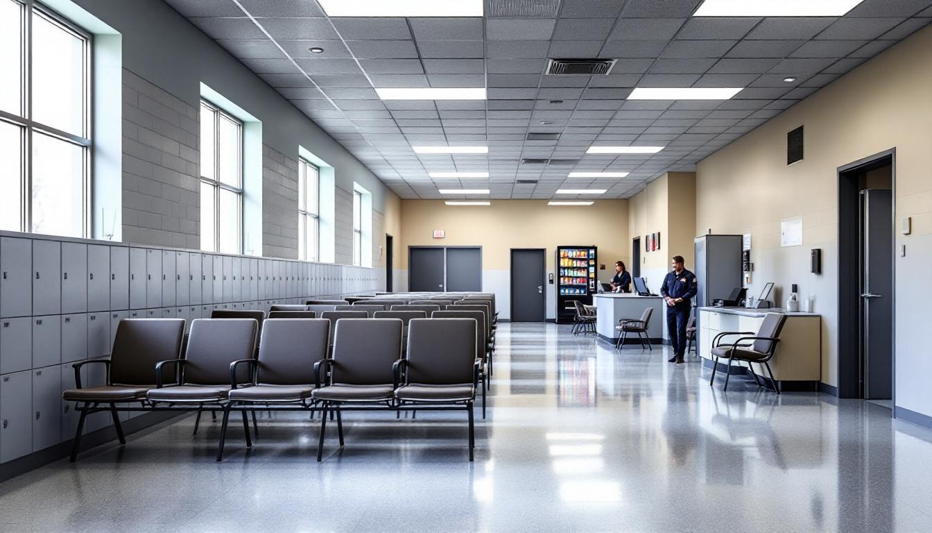 Visitation facilities and waiting area at Marion Correctional Institution