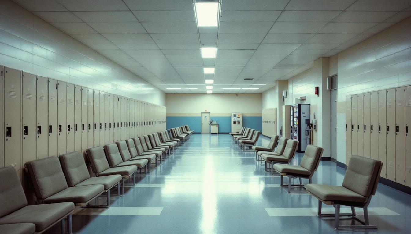 Visitation facilities and waiting area at Columbia Correctional Institution