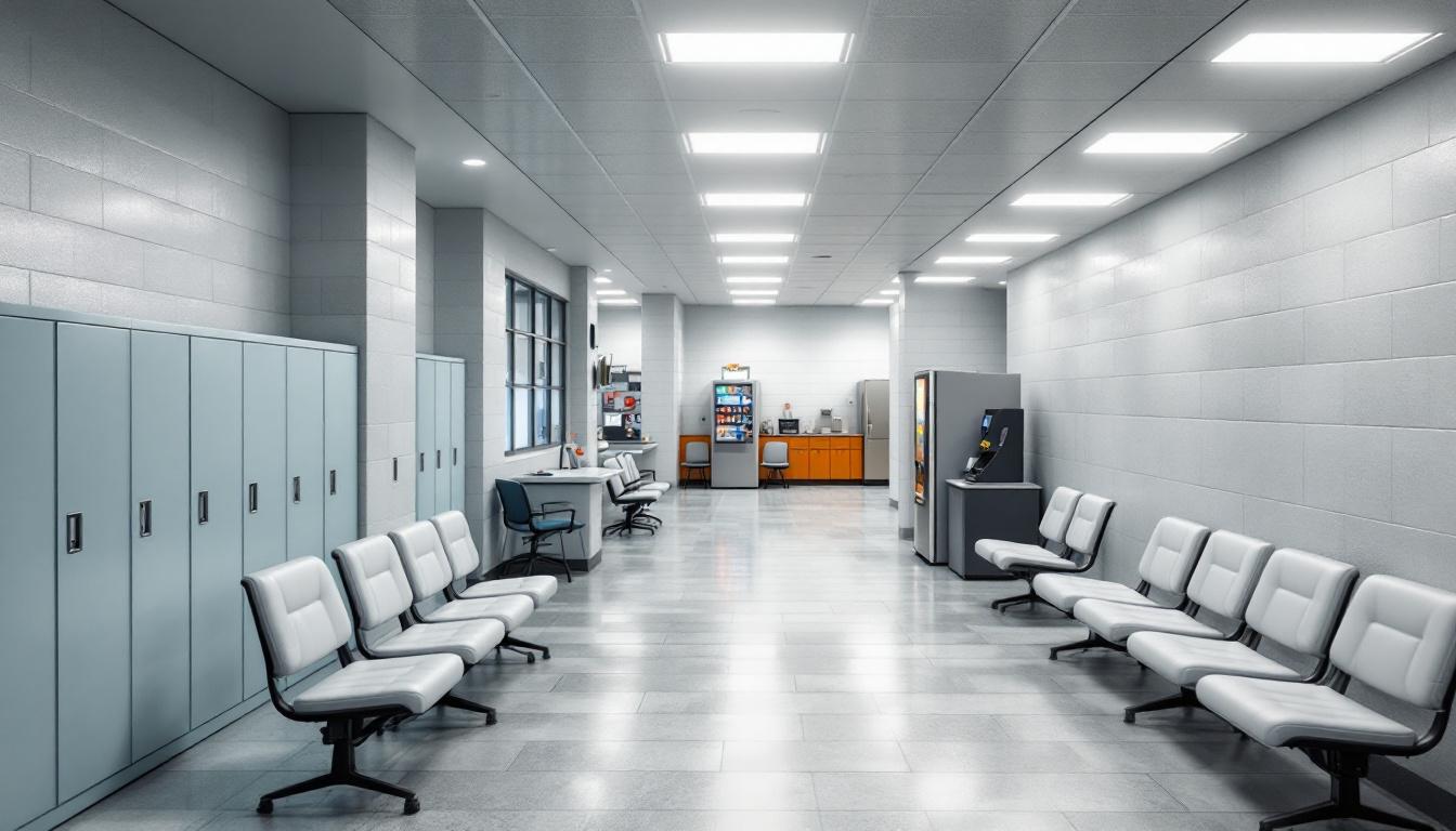 Visitation facilities and waiting area at South Bay Correctional Facility
