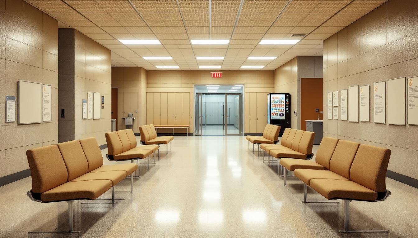 Visitation facilities and waiting area at Hamilton Correctional Facility