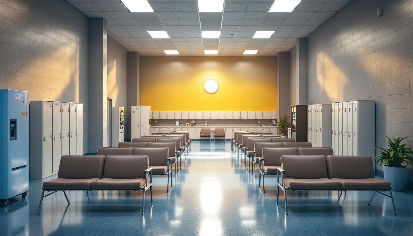 Visitation facilities and waiting area at Palm Beach County Main Detention Center