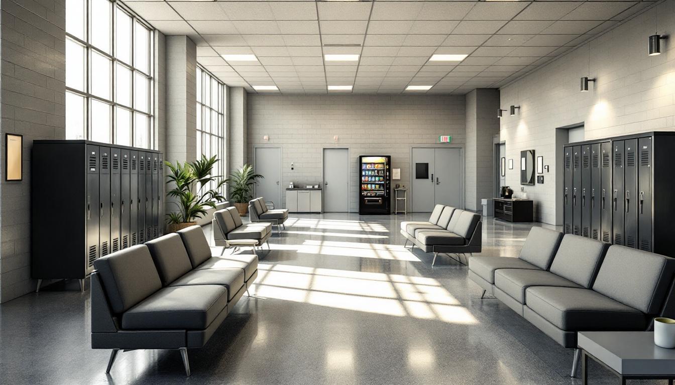 Visitation facilities and waiting area at Volusia County Correctional Facility