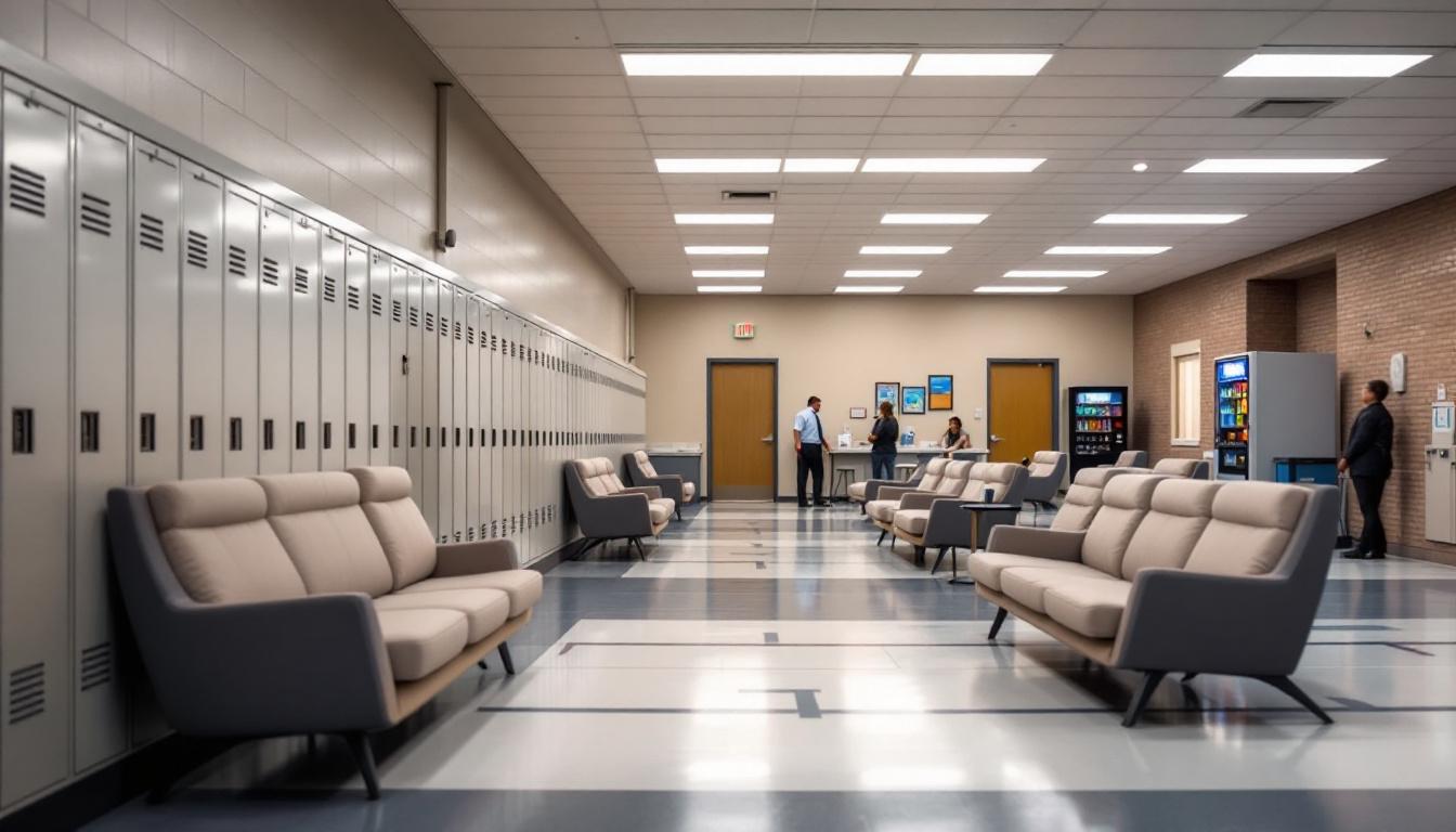 Visitation facilities and waiting area at Palm Beach County Main Detention Center